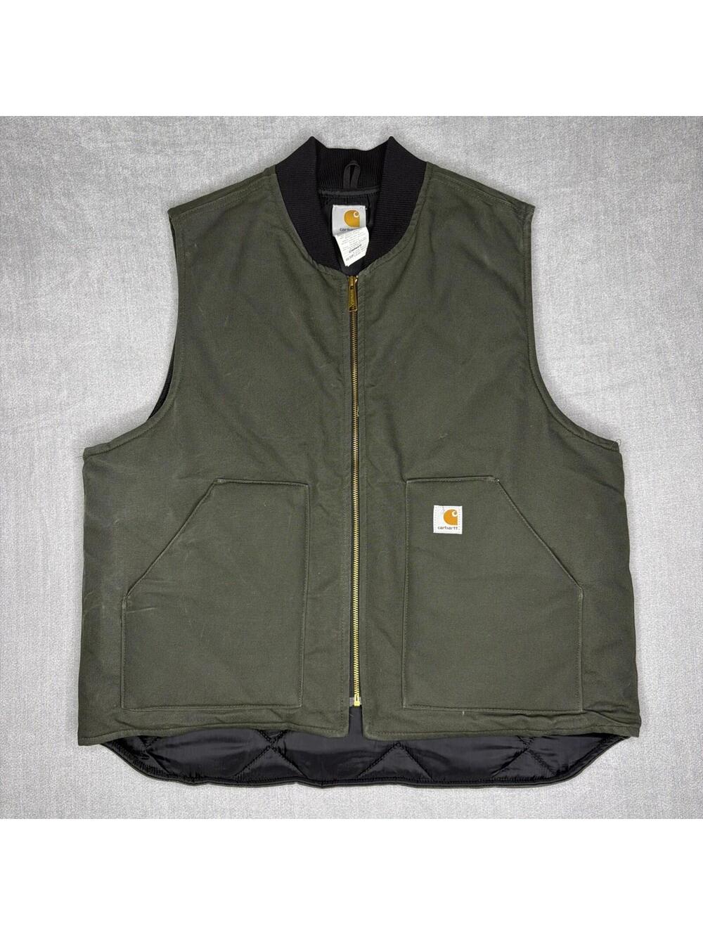Vintage Carhartt V32 DGR Quilted Duck Canvas Men's Vest XL